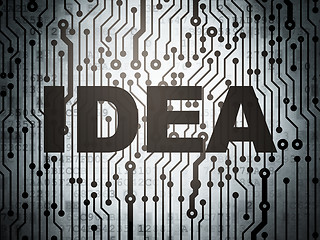 Image showing Advertising concept: circuit board with Idea