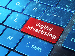 Image showing Marketing concept: Digital Advertising on computer keyboard background