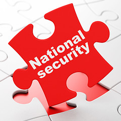 Image showing Safety concept: National Security on puzzle background