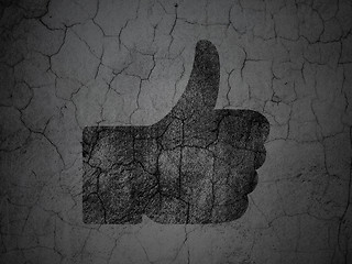 Image showing Social media concept: Thumb Up on grunge wall background