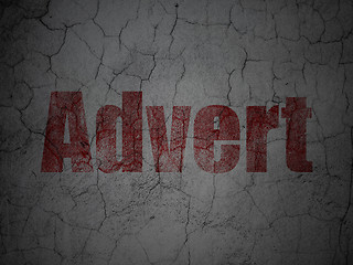 Image showing Advertising concept: Advert on grunge wall background