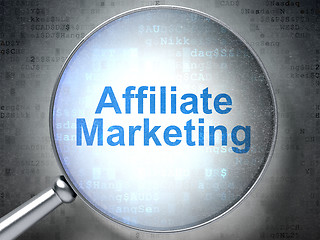 Image showing Finance concept: Affiliate Marketing with optical glass