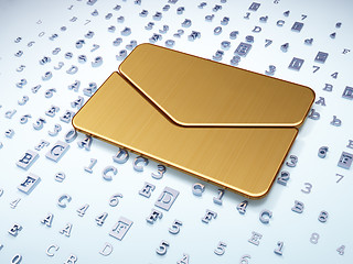 Image showing Finance concept: Golden Email on digital background
