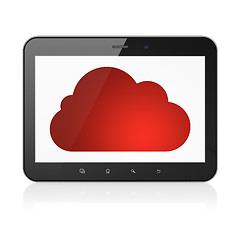 Image showing Cloud computing concept: Cloud on tablet pc computer