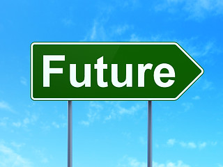 Image showing Timeline concept: Future on road sign background