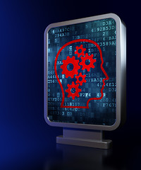 Image showing Finance concept: Head With Gears on billboard background