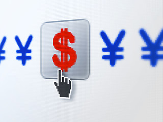 Image showing Currency concept: Dollar And Yen on digital computer screen