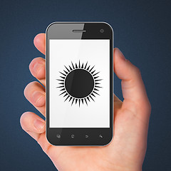 Image showing Travel concept: Sun on smartphone