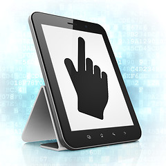 Image showing Web development concept: Mouse Cursor on tablet pc computer
