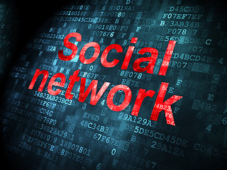 Image showing Social media concept: Social Network on digital background