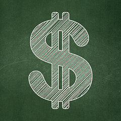 Image showing Currency concept: Dollar on chalkboard background