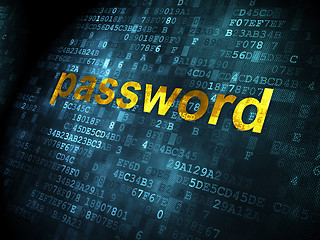 Image showing Security concept: Password on digital background