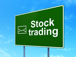 Image showing Business concept: Stock Trading and Email on road sign background