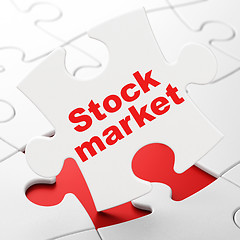 Image showing Business concept: Stock Market on puzzle background