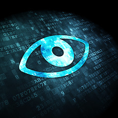 Image showing Protection concept: Eye on digital background