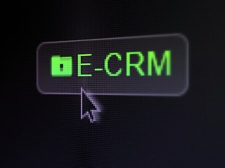 Image showing Finance concept: E-CRM and Folder With Keyhole on digital