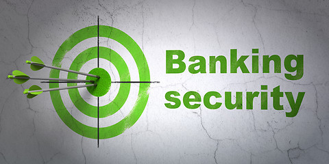 Image showing Protection concept: target and Banking Security on wall background