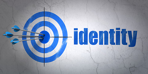Image showing Privacy concept: target and Identity on wall background