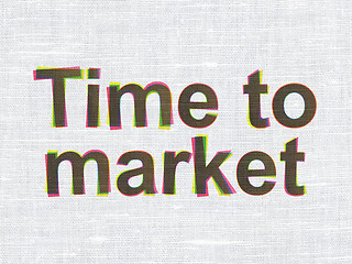 Image showing Time concept: Time to Market on fabric texture background