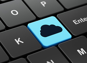 Image showing Cloud technology concept: Cloud on computer keyboard background