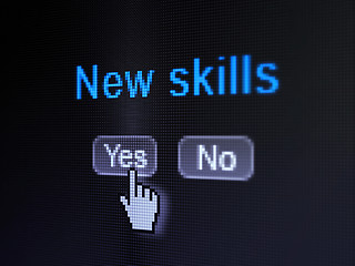 Image showing Education concept: New Skills on digital computer screen