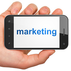 Image showing Marketing concept: Marketing on smartphone