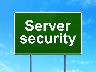 Image showing Security concept: Server Security on road sign background