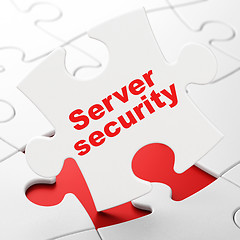 Image showing Security concept: Server Security on puzzle background