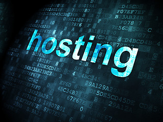 Image showing SEO web design concept: Hosting on digital background