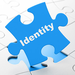 Image showing Safety concept: Identity on puzzle background