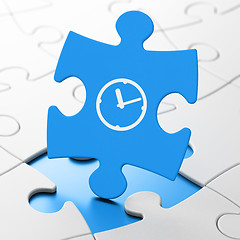 Image showing Time concept: Clock on puzzle background