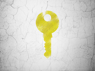 Image showing Security concept: Key on wall background