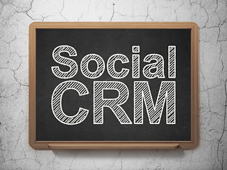 Image showing Finance concept: Social CRM on chalkboard background