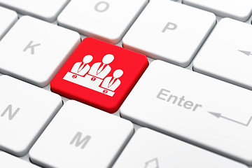 Image showing Marketing concept: Business Team on computer keyboard background