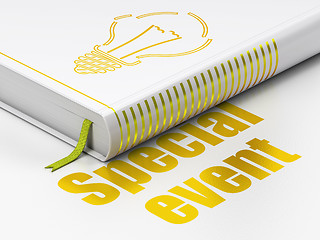 Image showing Business concept: book Light Bulb, Special Event on white background
