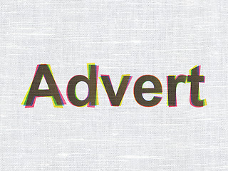 Image showing Advertising concept: Advert on fabric texture background