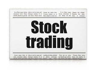 Image showing Business concept: newspaper headline Stock Trading