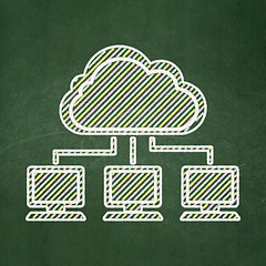 Image showing Cloud computing concept: Cloud Network on chalkboard background