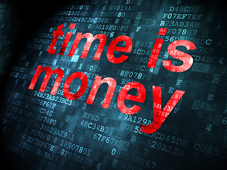 Image showing Timeline concept: Time is Money on digital background