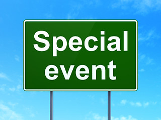 Image showing Finance concept: Special Event on road sign background