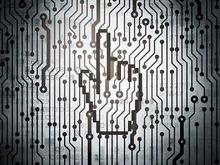 Image showing Social media concept: circuit board with Mouse Cursor