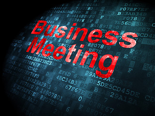 Image showing Finance concept: Business Meeting on digital background