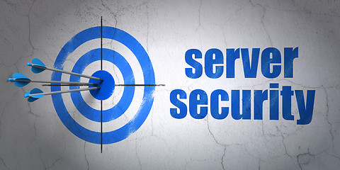 Image showing Safety concept: target and Server Security on wall background
