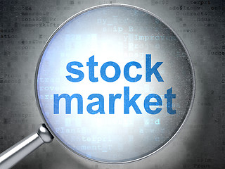 Image showing Finance concept: Stock Market with optical glass