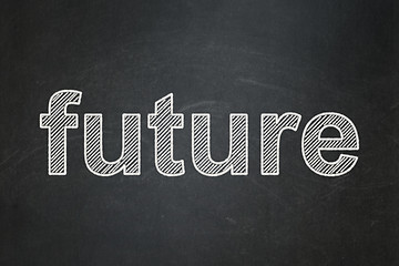 Image showing Time concept: Future on chalkboard background