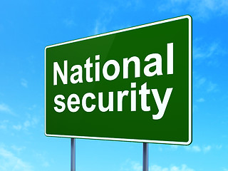 Image showing Security concept: National Security on road sign background