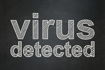 Image showing Protection concept: Virus Detected on chalkboard background