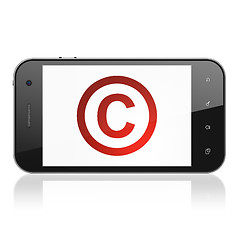 Image showing Law concept: Copyright on smartphone