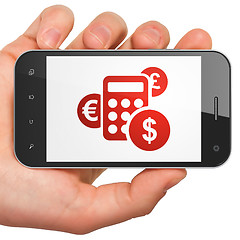 Image showing Marketing concept: Calculator on smartphone