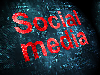 Image showing Social network concept: Social Media on digital background